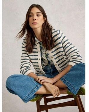 White Stuff Belle Stitchy Cardigan - Blue