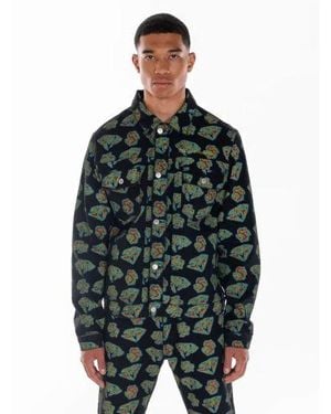 BBCICECREAM Heat Map Diamonds & Dollars Denim Jacket - Green