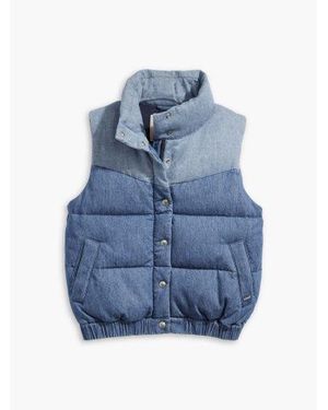 Levi's Going West Juno Western Puffer Vest Gilet - Blue