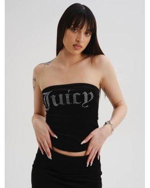 Juicy Couture Velour Bandeau Top - Black