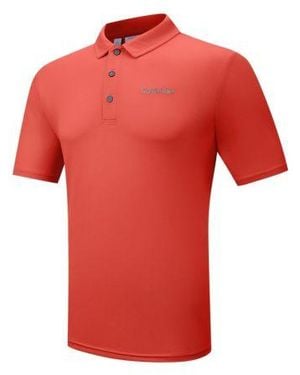 Calvin Klein Coral Cotton Blend Stretch Polo Shirt - Red
