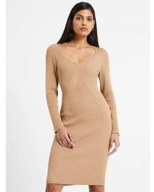 French Connection Light Tobacco Mari Knit Dress - Natural