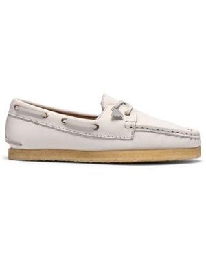 Clarks Grain Godney Boat Shoe - White