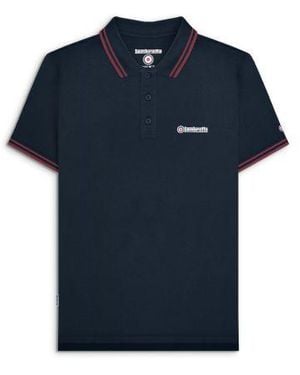 Lambretta Dark Twin Tipped Polo Shirt - Blue