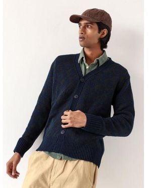 Far Afield Iris Forest Geo Pattern Buckley Cardigan - Blue