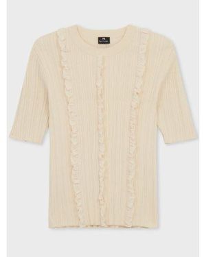 Paul Smith Ice Knitted Short Sleeve Top - Natural