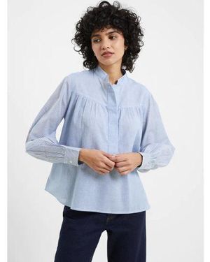 French Connection Storm Rhodes Stripe Poplin Shirt - Blue