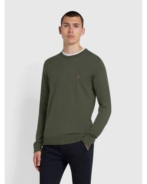 Farah Rosemary Mullen Merino Wool Crew Neck Jumper - Green