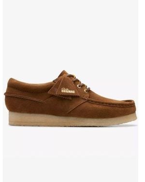 Clarks Cola Suede Wallabee Shoe - Brown