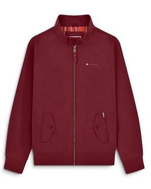 Lambretta Burgundy Shower Resistant Harrington Jacket - Red