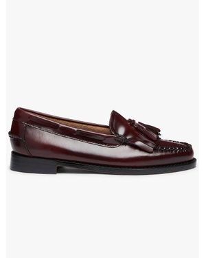 G.H. Bass & Co. Wine Leather Weejun Esther Kiltie Loafer - Red
