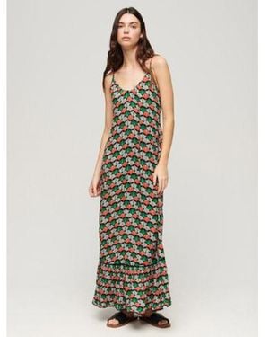 Superdry Geo Maxi Beach Cami Dress - Metallic