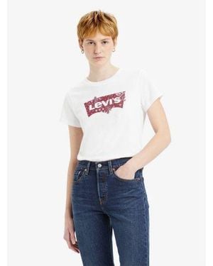 Levi's Emme Patchwork Bw Fill Bright The Perfect T-Shirt - White