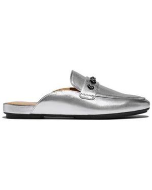 Fitflop Delicato Crystal Cluster Soft Leather Mule - White