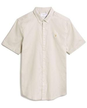 Farah Ecru Brewer Short Sleeve Shirt - Natural