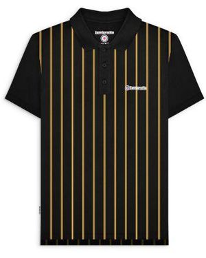 Lambretta Pinstripe Polo Shirt - Black