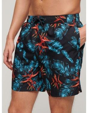 Superdry Dark Fire Hawaiian Recycled Swim Short - Blue