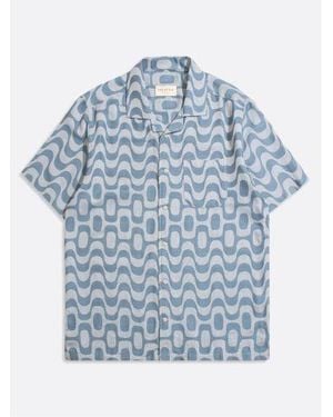 Far Afield Jacquard Stachio Shirt - Blue