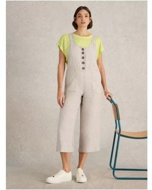 White Stuff Light Natural Viola Linen Dungaree