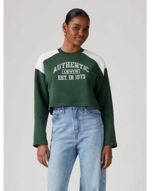 Levi's Crew Authentic Box Tab Jungle Bright Bleacher Sweat-Shirt Sweatshirt - Green