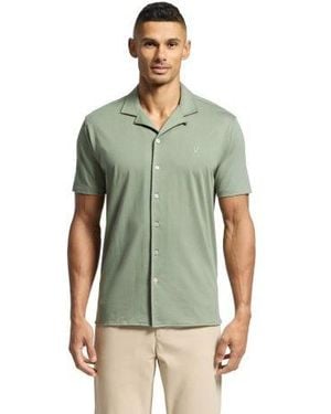 Psycho Bunny Sea Spray Bryan Camp Collar Short Sleeve Shirt - Green
