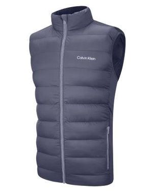 Calvin Klein Urban Quilted Full Zip Hybrid Golf Gilet - Blue