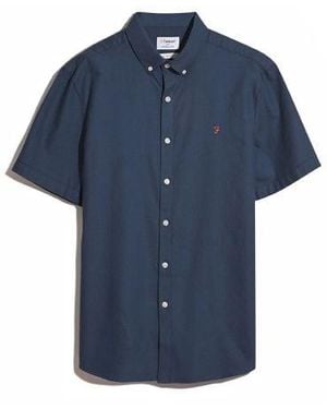 Farah Sigil Brewer Short Sleeve Shirt - Blue
