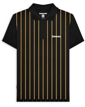 Lambretta Pinstripe Polo Shirt - Black