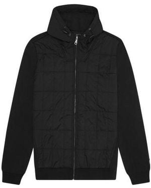 Lyle & Scott Jet Hybrid Quilted Zip Through Hoodie - Black