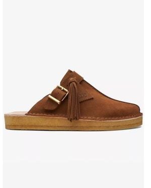 Clarks Caramel Suede Trek Mule - Brown