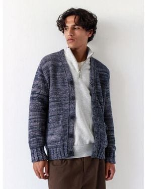 Far Afield Iris Twisted Yarn Buckley Cardigan - Blue