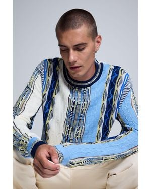 Desigual Jacquard Jumper - Blue
