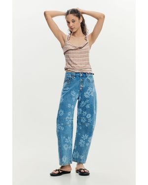 Desigual Floral Jeans, Cotton - Blue