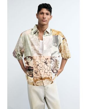 Desigual Oriental Patch Shirt, Cotton - Natural