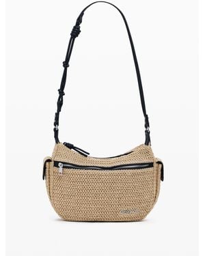 Desigual Wicker Logo Bag, Paper - White