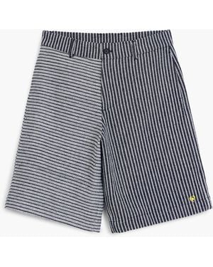 Desigual Baggy Striped Bermuda Shorts - Grey