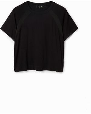 Desigual Short Mesh Sport T-Shirt, Viscose - Black