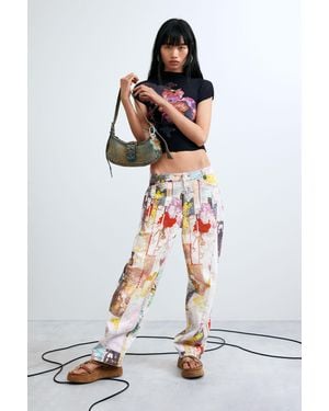 Desigual Bedruckte Jeanshose, Baumwolle - Weiß