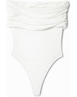 Desigual Body Escote Drapeado Nathy Peluso, Poliester - Blanco