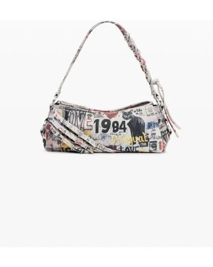 Desigual Small Printed Bag, Cotton - White