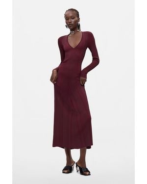 Desigual Long-Sleeved Knit Dress - Purple
