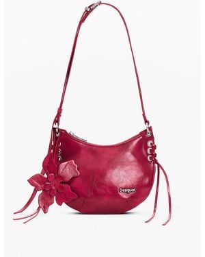 Desigual Umhängetasche Geldbeutel Blume, Damen, Polyurethan, Rot