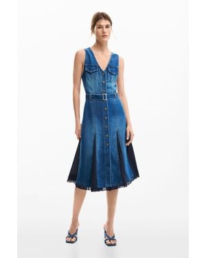 Desigual Denim Midi Dress - Blue
