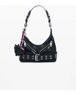 Desigual Buckle Charm Bag, Polyurethane - Black