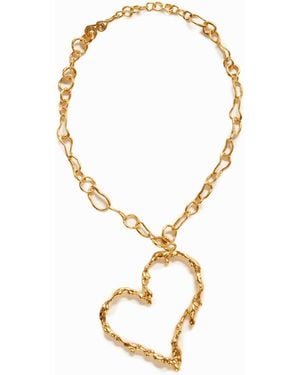Desigual Zalio Plated Heart Necklace - Metallic