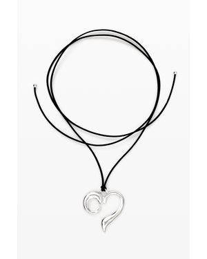 Desigual Colgante Corazón Cordón Zalio, Negro