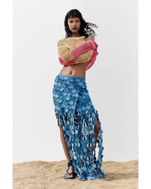 Desigual Denim Pareo Patch, Cotton - Blue