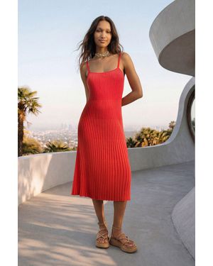 Desigual Strappy Dress 100% Cotton, Cotton - Red