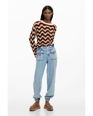 Desigual Jogger Denim Pants, Lyocell - Blue