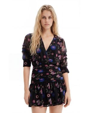 Desigual M. Christian Lacroix Draped Short Dress, Polyester - Blue
